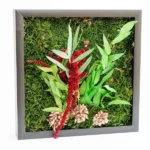 Obraz s plochým mechem a rostlinami