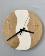 Masivní dřevěné hodiny s epoxidem průměr 23 cm