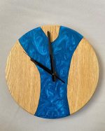 Masivní dřevěné hodiny s epoxidem průměr 23 cm