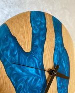 Masivní dřevěné hodiny s epoxidem průměr 23 cm