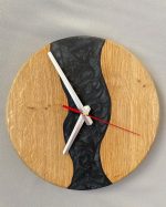 Masivní dřevěné hodiny s epoxidem průměr 23 cm