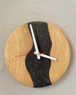 Masivní dřevěné hodiny s epoxidem průměr 23 cm