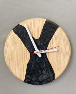 Masivní dřevěné hodiny s epoxidem průměr 23 cm