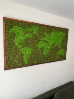 Mapa Světa z Sobí Mechu v Rámu