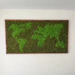 Mapa Světa z Sobí Mechu v Rámu