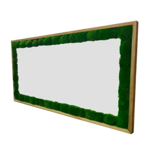 Mechové zrcadlo v dřevěném rámu