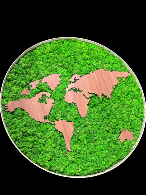 Kulatý obráz z Sobí Mechů Mapa světa a Podsvícení