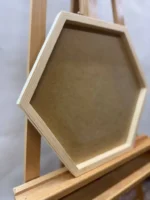 Dřevěný rám na mechový obraz - hexagon