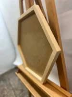 Dřevěný rám na mechový obraz - hexagon