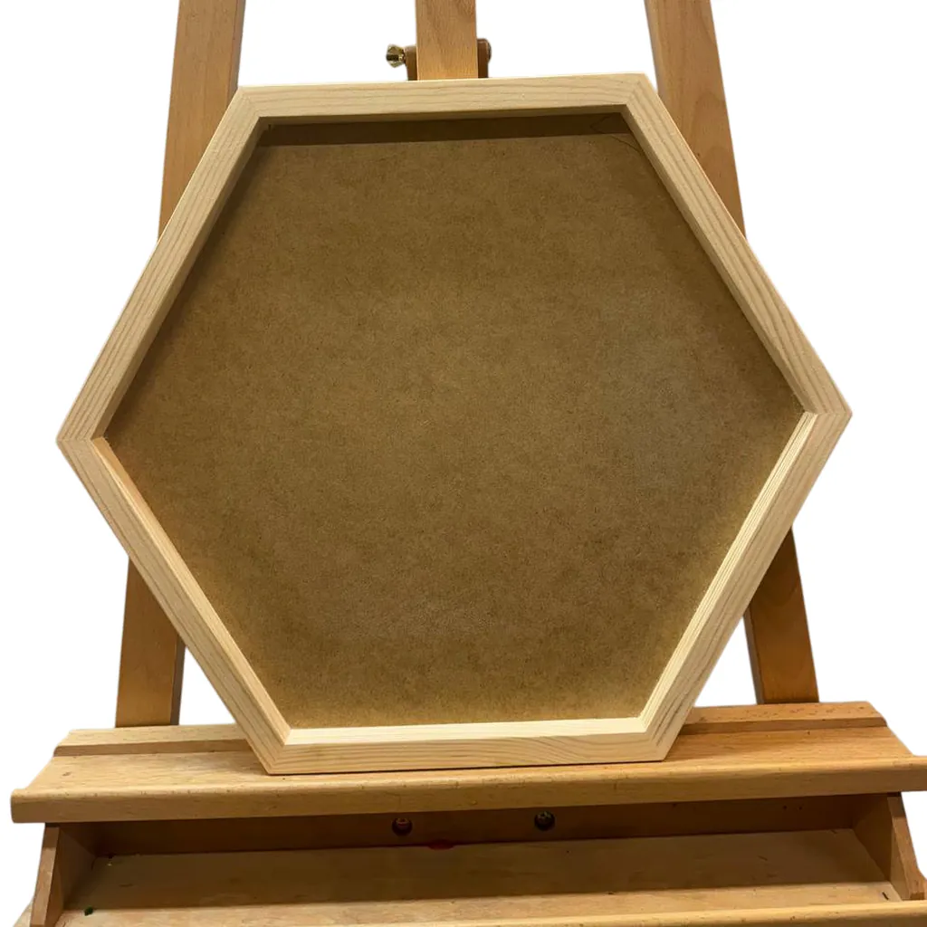 Dřevěný rám na mechový obraz - hexagon Dřevěný rám na mechový obraz - hexagon