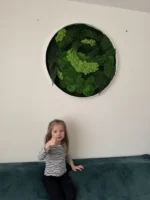 Mechový obraz kulatý s mechem a kapradím