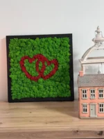 Mechové srdce – romantický nástěnný obraz z mechu