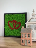 Mechové srdce – romantický nástěnný obraz z mechu
