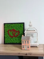 Mechové srdce – romantický nástěnný obraz z mechu