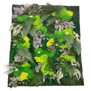 Dekorační nástěnná panel s mechem a rostlinami