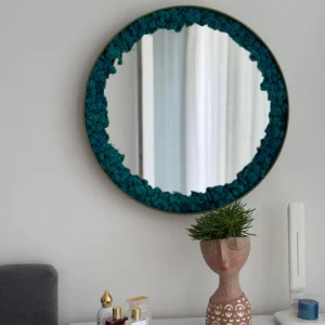 Kulaté zrcadlo s islandským mechem – Light Edition