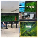 Mechová stěna s logem pro firemní design