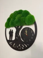 Nástěnné mechové hodiny Strom života s párem