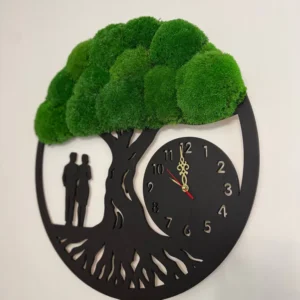 Nástěnné mechové hodiny Strom života s párem
