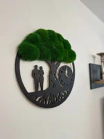 Nástěnné mechové hodiny Strom života s párem