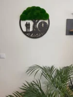Nástěnné mechové hodiny Strom života s párem