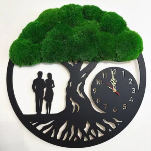 Nástěnné mechové hodiny Strom života s párem