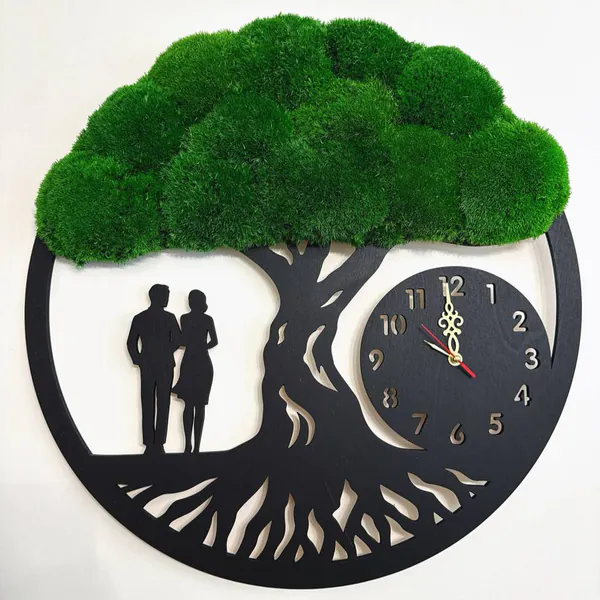 Nástěnné mechové hodiny Strom života s párem Nástěnné mechové hodiny Strom života s párem