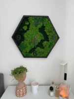 Šestiuhelníkové mechové hodiny Natur-Mix