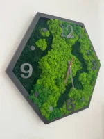 Šestiuhelníkové mechové hodiny Natur-Mix