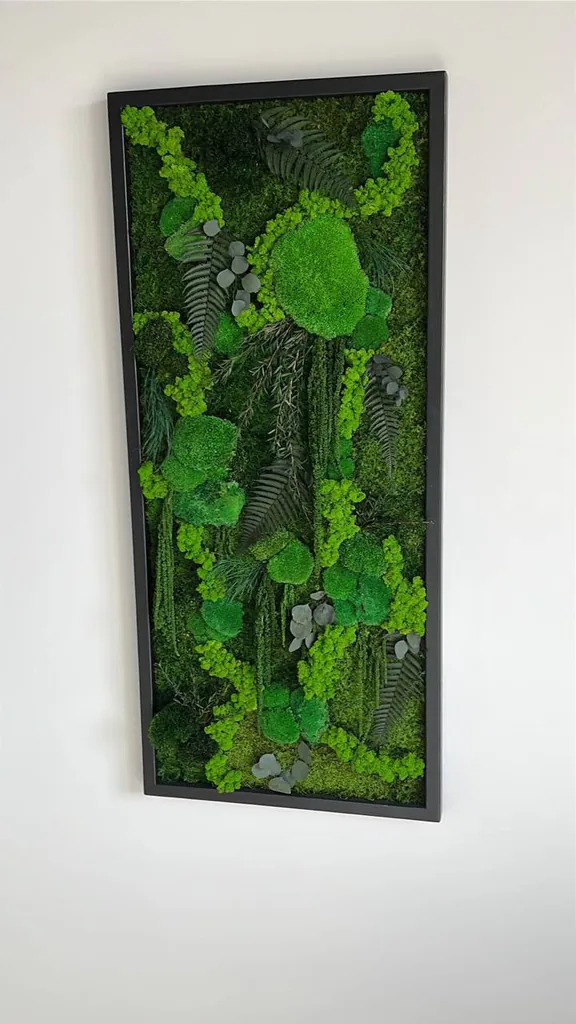 Mechový obraz „Džunglová kaskáda“ – rostlinná edice Mechový obraz: Kopečkový mech Džunglová kaskáda – rostlinná edice