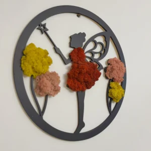 Obraz z mechu - Nástěnná dekorace "Magická víla"